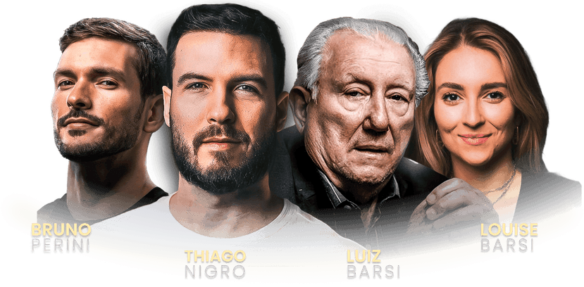 Thiago Nigro, Bruno Perini, Luiz Barsi e Louise Barsi